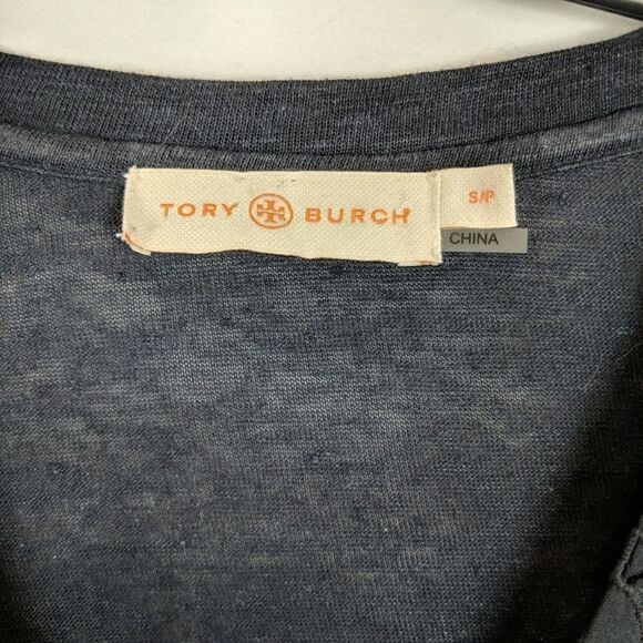 Tory Burch Women's Size Small Black Eyelet 3/4 Sle - Picture 3 of 5